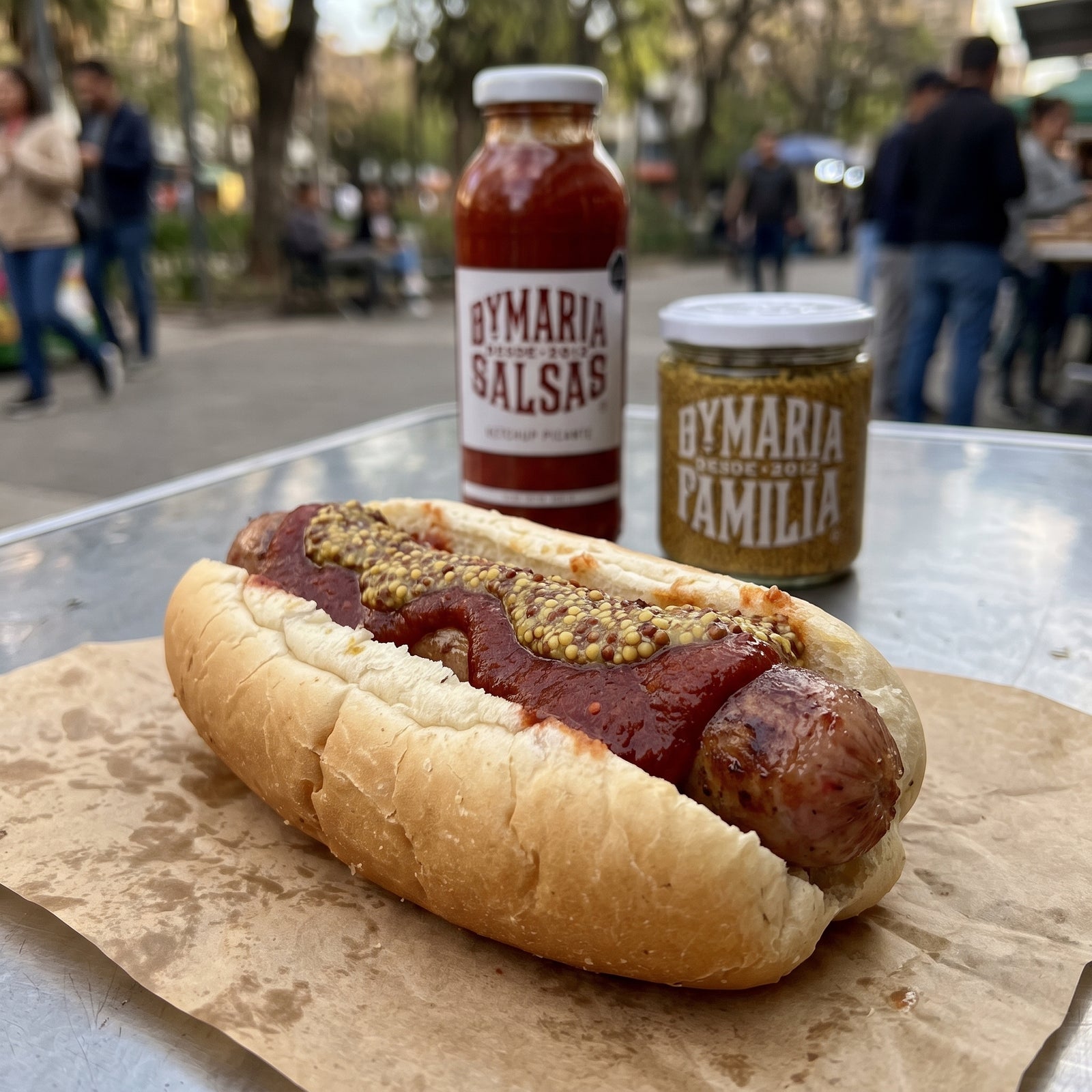 ketchup picante y mostaza completo by maria hot dog