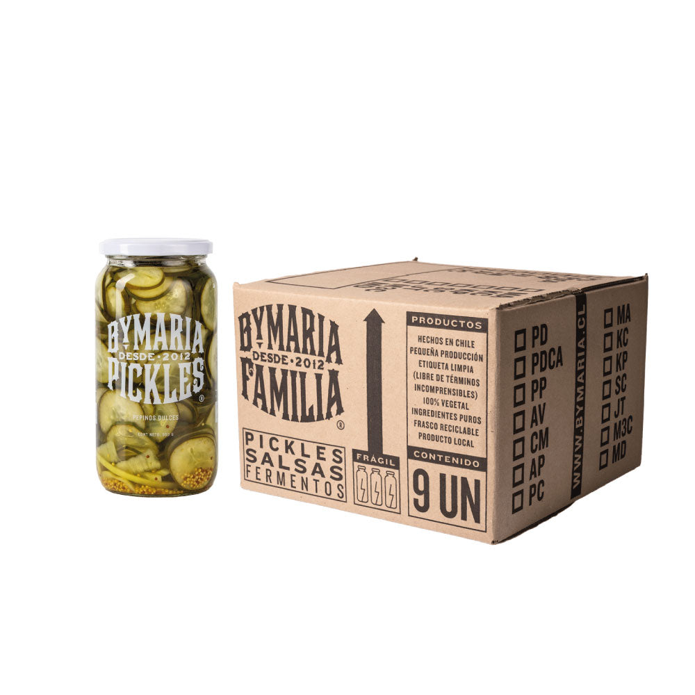 Caja 9 Pepinos Dulces Corte Americano XL